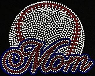 baseball_mom rhinestones sparkle bling transfer