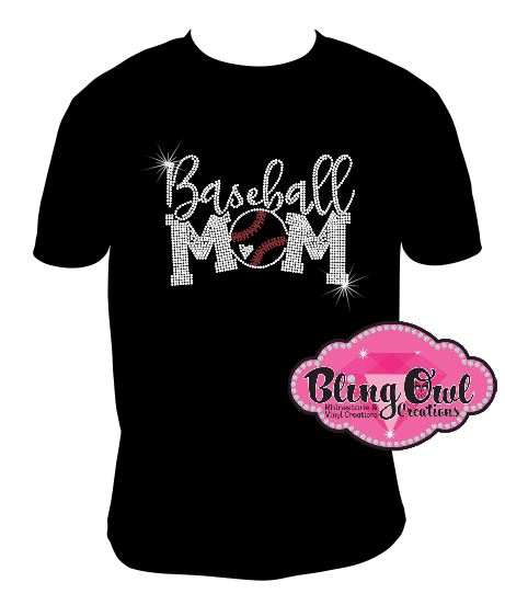 baseball_mom_ball_heart sports shirts game day tshirt rhinestones sparkle bling