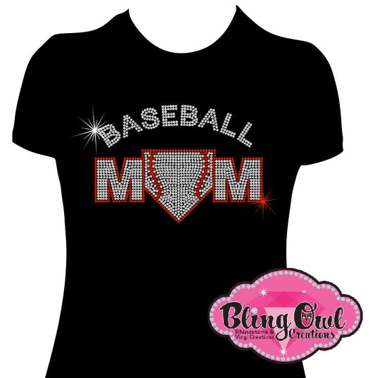 baseball_mom_home sports shirts game day tshirt rhinestones sparkle bling