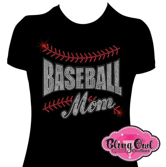 baseball_mom_stitches shirt gameday tshirt rhinestones sparkle bling transfer
