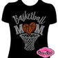 basketball_mom design shirt school spirit wear for sports mom rhinestones sparkle shirt