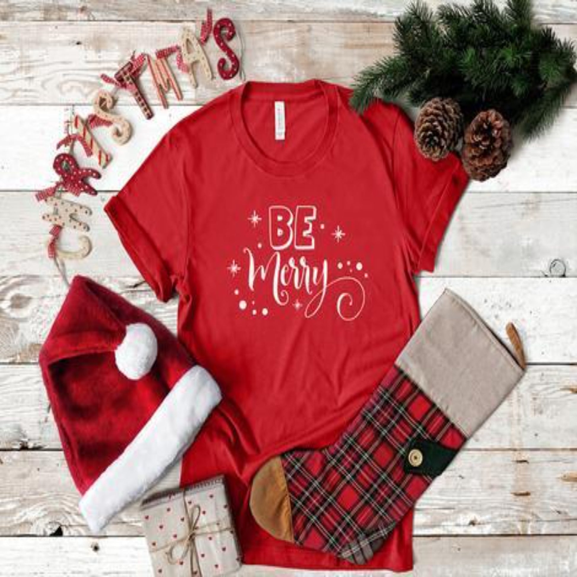 be_merry specialty tee casual shirt Christmas tshirt