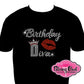 birthday_diva_crown_lips design unisex shirt rhinestones sparkle bling