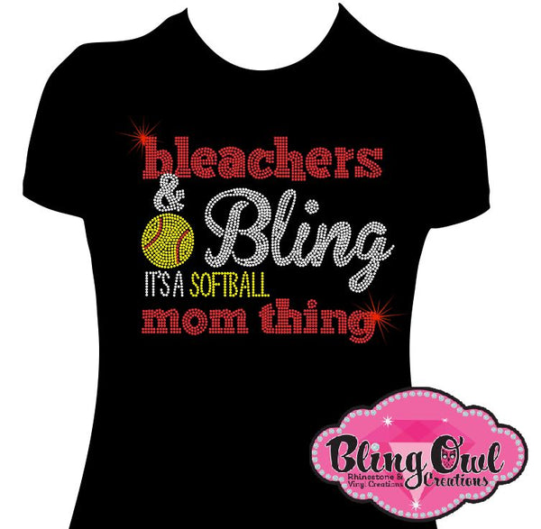 Softball Baseball Shirt, Softball Bling Shirt, Softball Mom Shirt