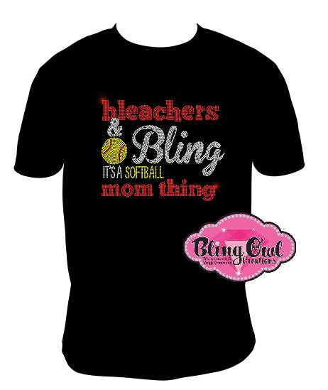 bleachers_bling_softball_mom rhinestones sparkle bling transfer