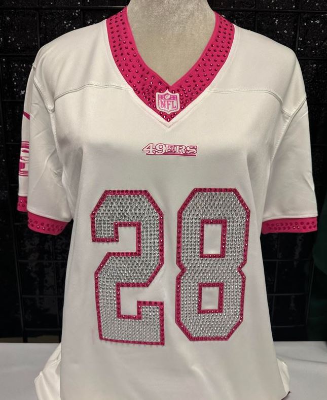 bling your jersey_customized jersey_rhinestone apparel_sparkle in your favorite jersey sparkle_and_stand_out game_on glam_on game_day_outfit game_day_ready unique_sports_jersey unique_football_jersey_for_ladies