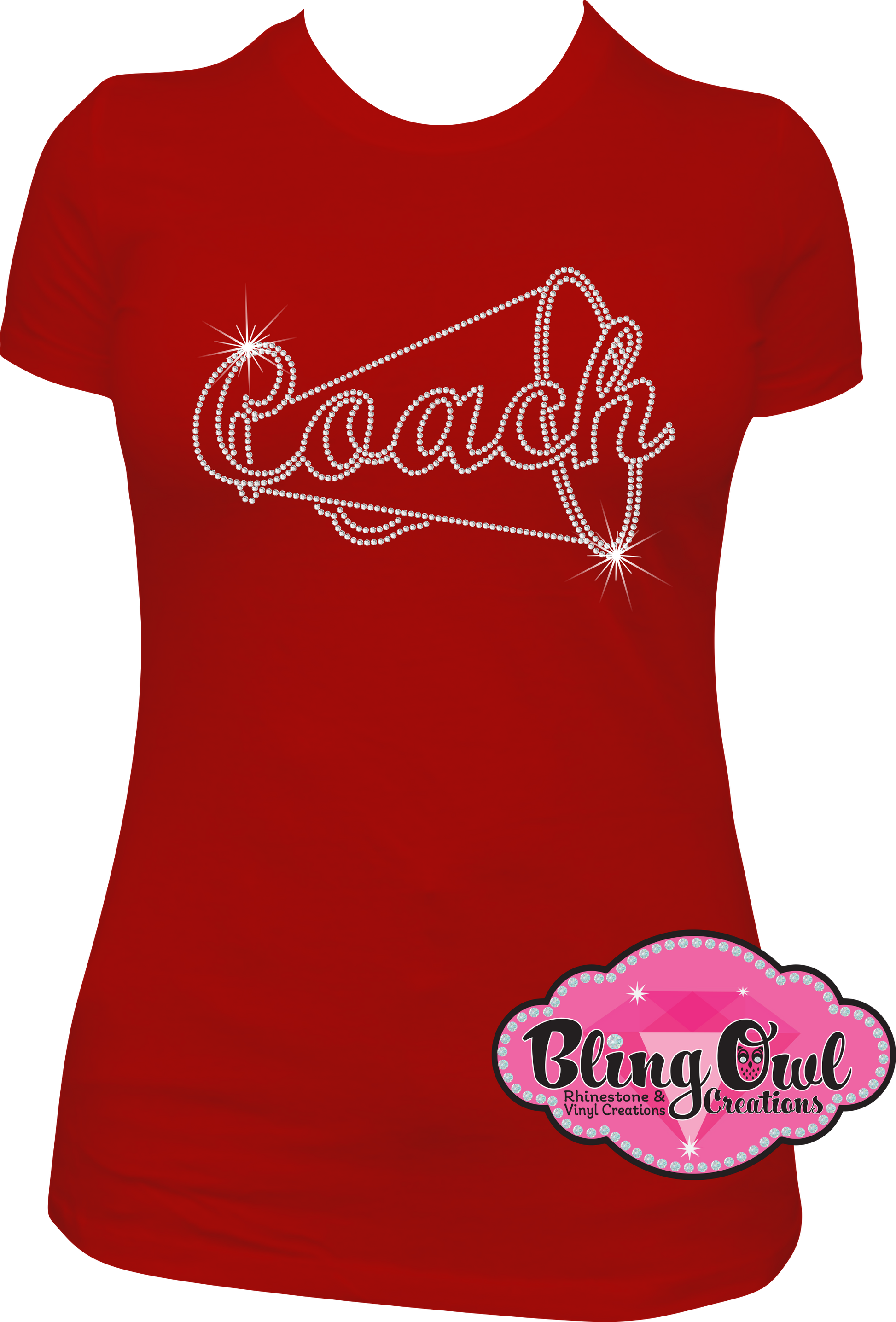 cheer_coach with megaphone rhinestones sparkle bling transfer