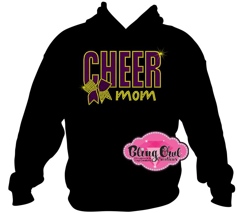 cheer_mom_with-bow rhinestones sparkle bling transfer