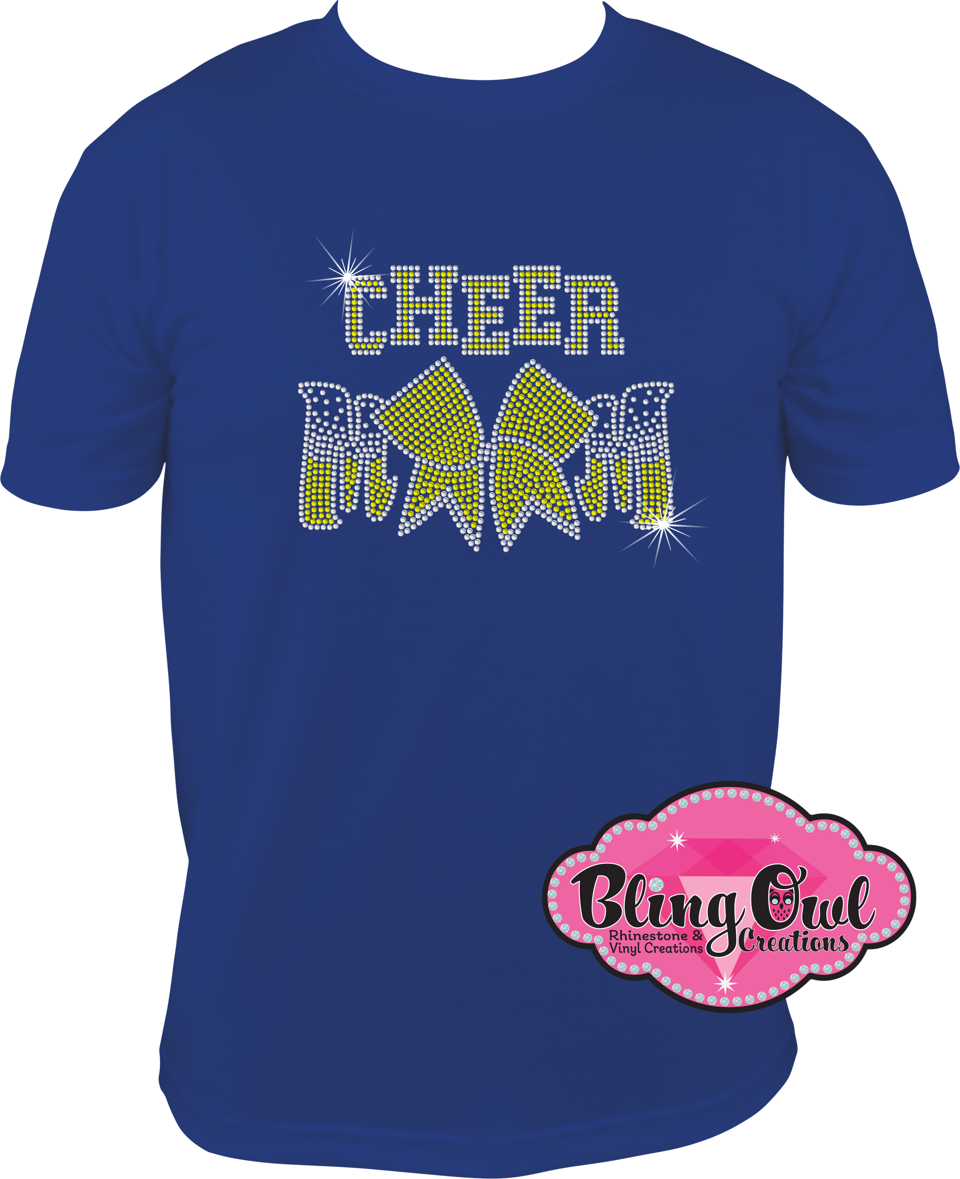 cheer_mom with_bow_print rhinestones sparkle bling transfer