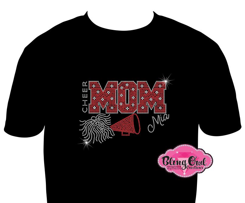 cheer_mom_of customizable shirt cheer_love cheer_mama cheer_bling rhinestones sparkle bling