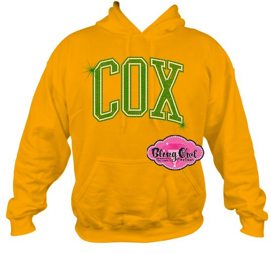 cox_school_logo_school spirit wear _rhinestone_sparkle_bling