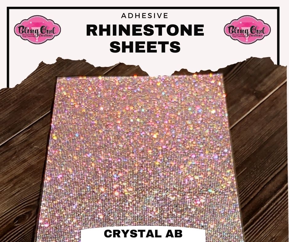 crystal ab colored adhesive rhinestone sheets sparkle bling diy aesthetic decor