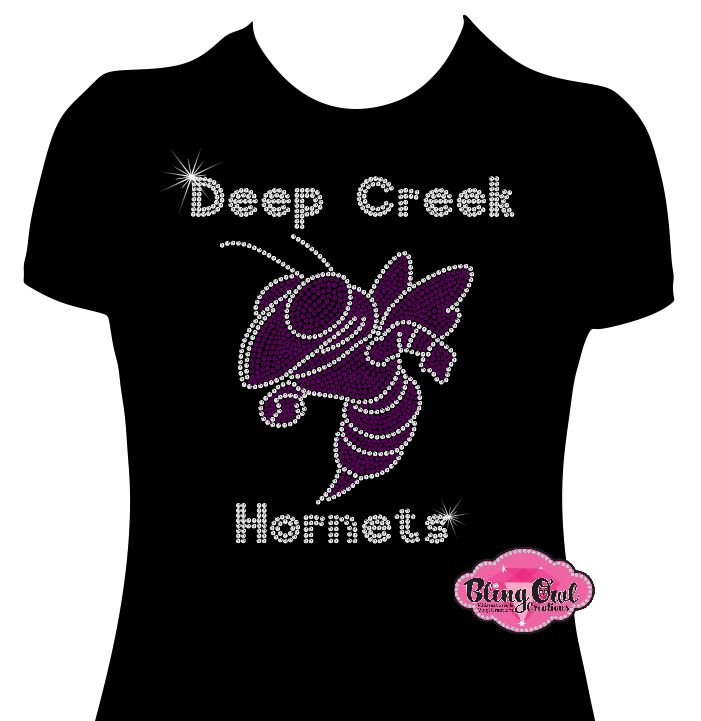 deep creek hornets school_spirit_wear school_spirit_logo school_spirit_mascot school_spirit_colors rhinestones sparkle bling