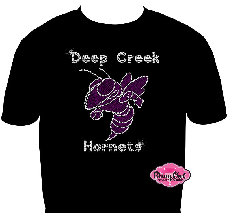 deep creek hornets school_spirit_wear school_spirit_logo school_spirit_mascot school_spirit_colors rhinestones sparkle bling