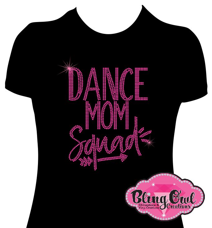 dance_mom_squad design rhinestones sparkle bling transfer