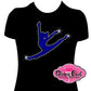 dancer_outline design shirt rhinestones sparkle bling transfer