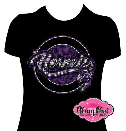 school_spirit_wear deep_creek_hornets design customizable shirt personalized rhinestones sparkle bling