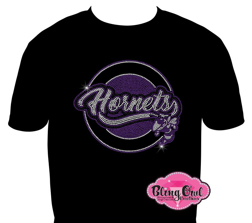 school_spirit_wear deep_creek_hornets design customizable shirt personalized rhinestones sparkle bling