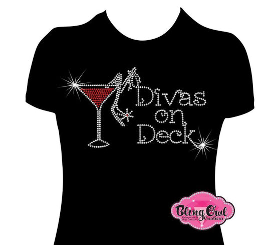 divas_on_deck design shirt cruise_tshirt rhinestones sparkle bling