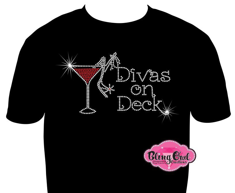 divas_on_deck design shirt cruise_tshirt rhinestones sparkle bling