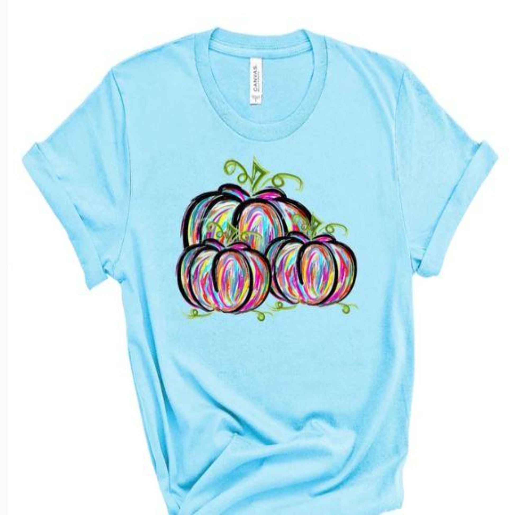 doodle_multicolored_pumpkin specialty tee everydaywear shirt casual tshirt