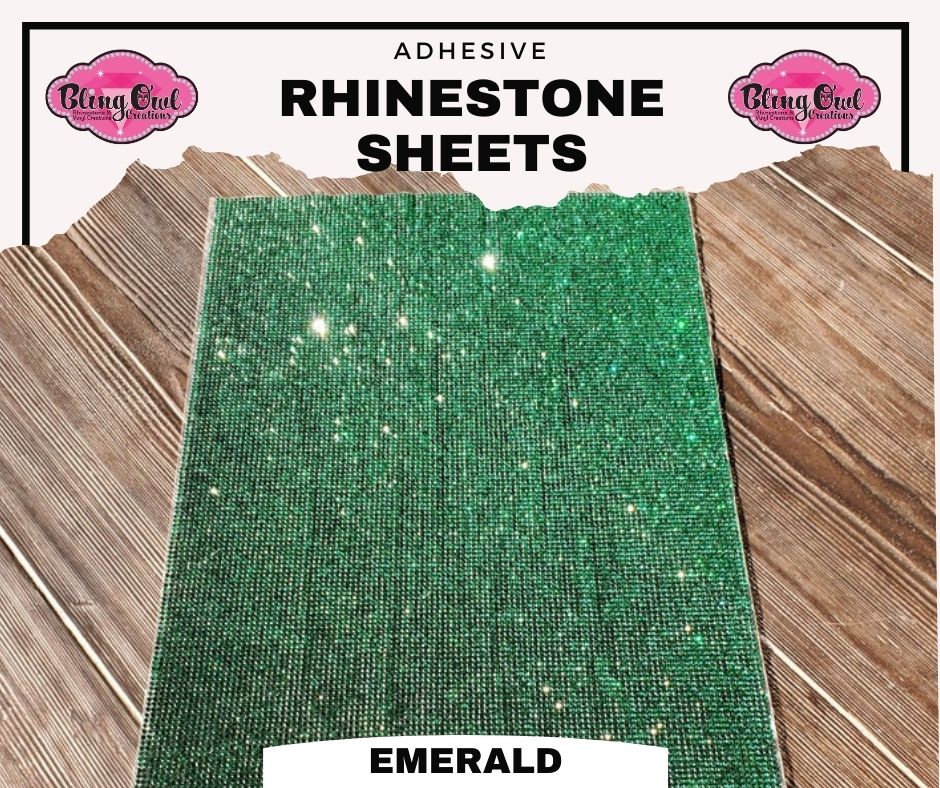 emerald colored adhesive rhinestone sheets sparkle bling diy aesthetic decor
