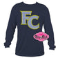 First Colonial FC Patriots shirt school spirit wear school spirit logo custom rhinestones sparkle bling
