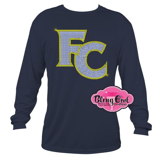 First Colonial FC Patriots shirt school spirit wear school spirit logo custom rhinestones sparkle bling