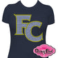 First Colonial FC Patriots shirt school spirit wear school spirit logo custom rhinestones sparkle bling
