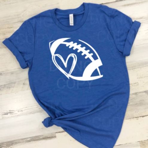 football_heart specialty tee casual shirt everyday_tshirt