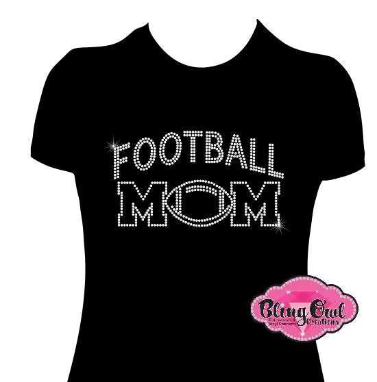 football_mom design shirt football glamvibes rhinestones sparkle bling