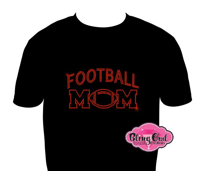 football_mom design shirt football glamvibes rhinestones sparkle bling