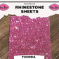 fuchsia colored adhesive rhinestone sheets