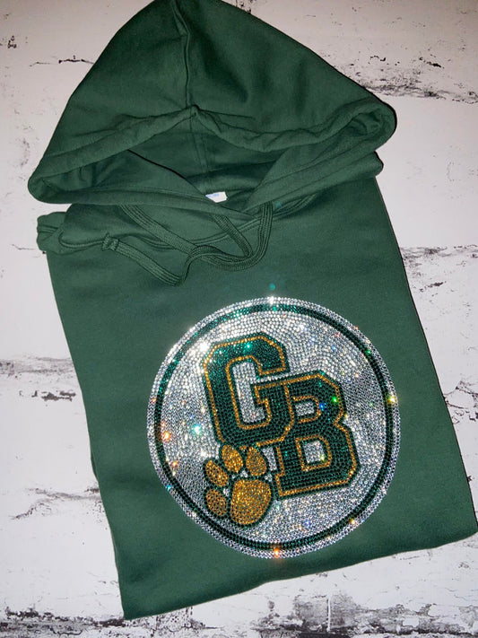 gb_circle_paw sweatshirt school_spirit_wear cheer_gear team_wear hoodie rhinestones sparkle bling