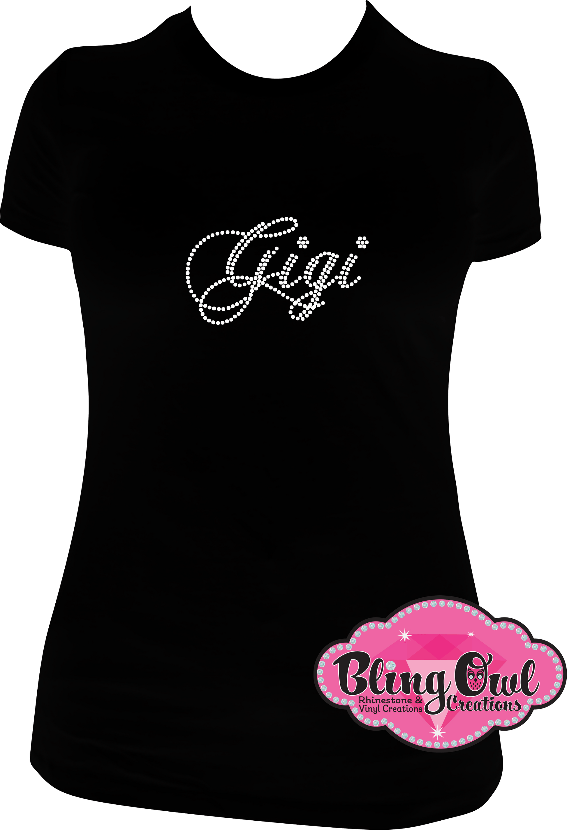 girl woman gigi  rhinestones sparkle bling transfer