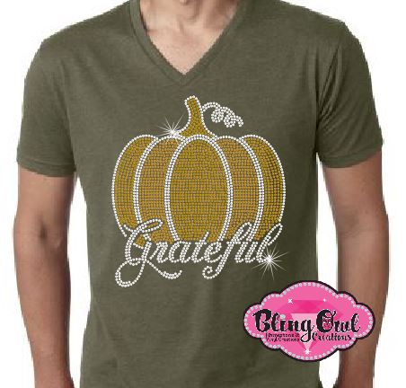 grateful_pumpkin_shirt thanksgiving_glam_shirt rhinestones sparkle bling