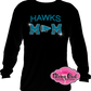 hickory hawks cheer_mom school_spirit_wear rhinestones sparkle bling transfer