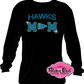 hickory hawks cheer_mom school_spirit_wear rhinestones sparkle bling transfer