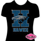 school_spirit_wear hickory_hawks design shirt rhinestones sparkle bling