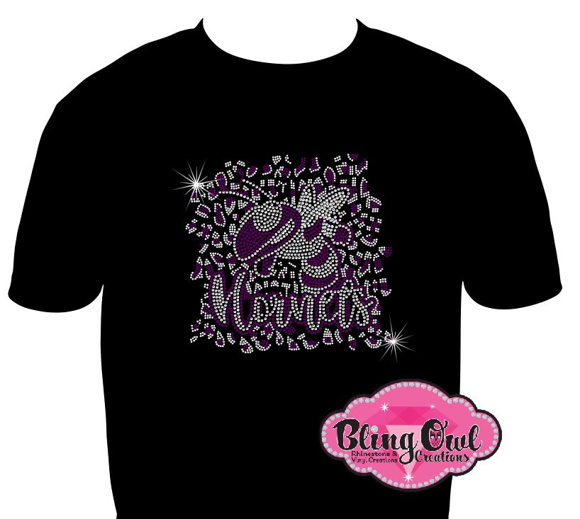 hornets_leopard design shirt school_spirit_wear rhinestones sparkle bling