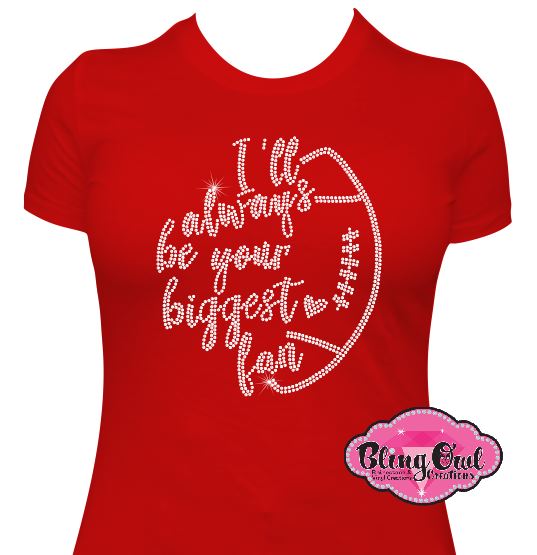 always_biggest_fan football design shirt glam_vibes_outfit game_day_outfit football_fanatics rhinestones sparkle bling