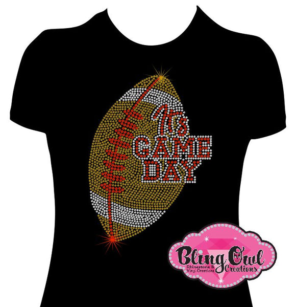 Its Game Day Football (Rhinestone Design)