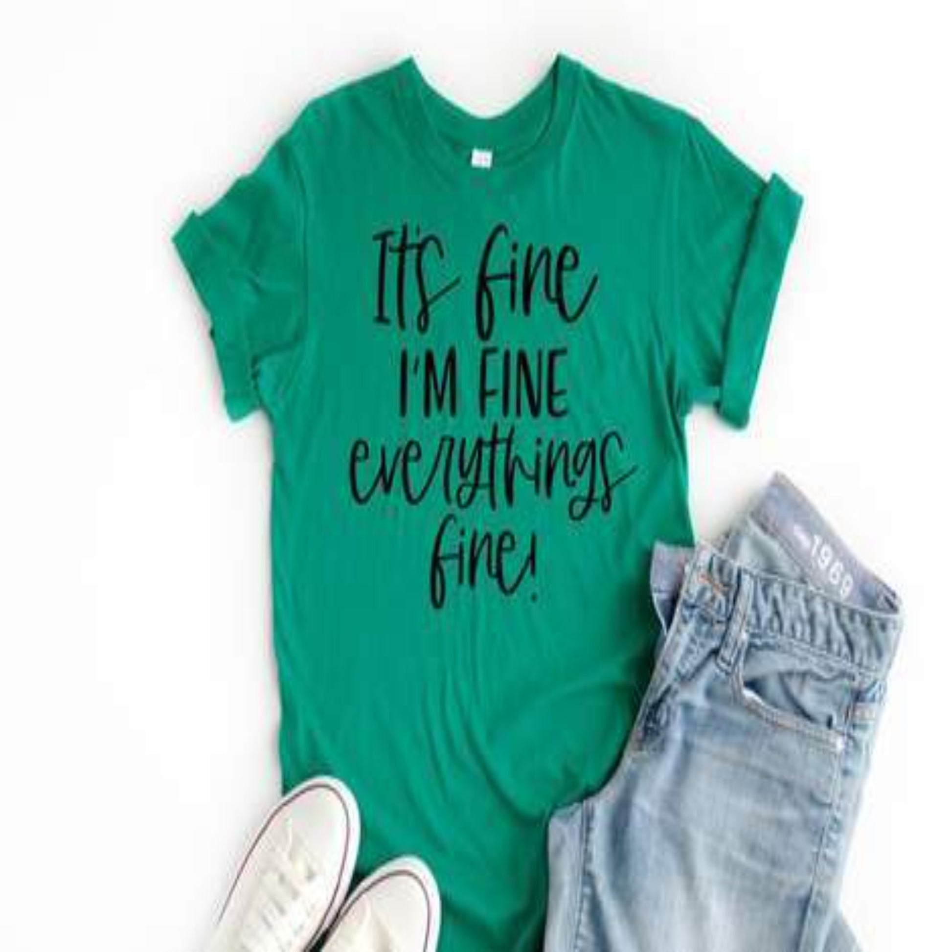 im_fine_everything specialty tee everyday wear comfortable tshirt casual shirt casual_and_chic_style cute_tshirts_ hustle_and_bustle busy_lifestyle tees funny_sarcastic tshirts
