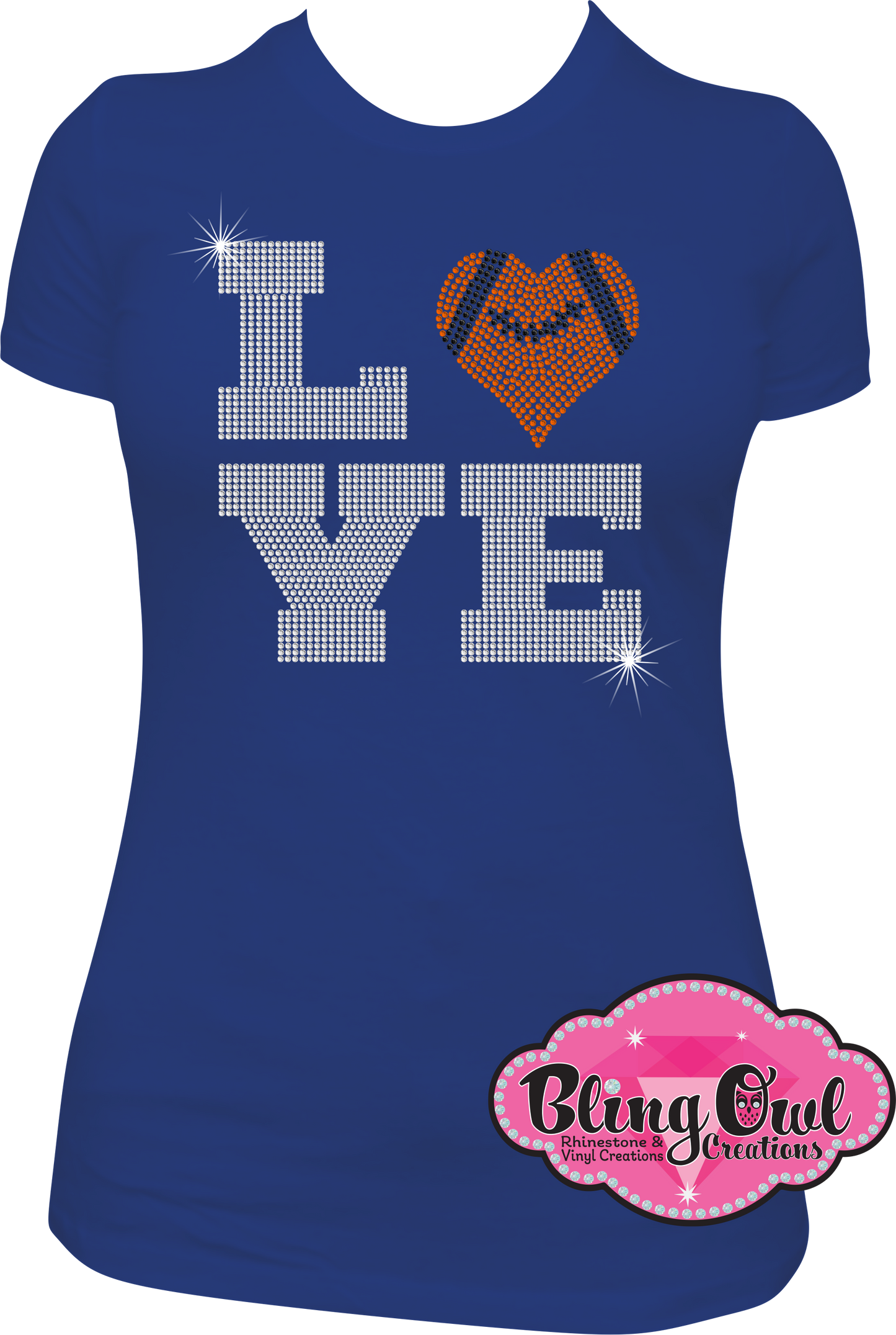 football love design rhinestones sparkle bling transfer