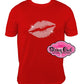 unisex shirt with lips design rhinestones sparkle bling