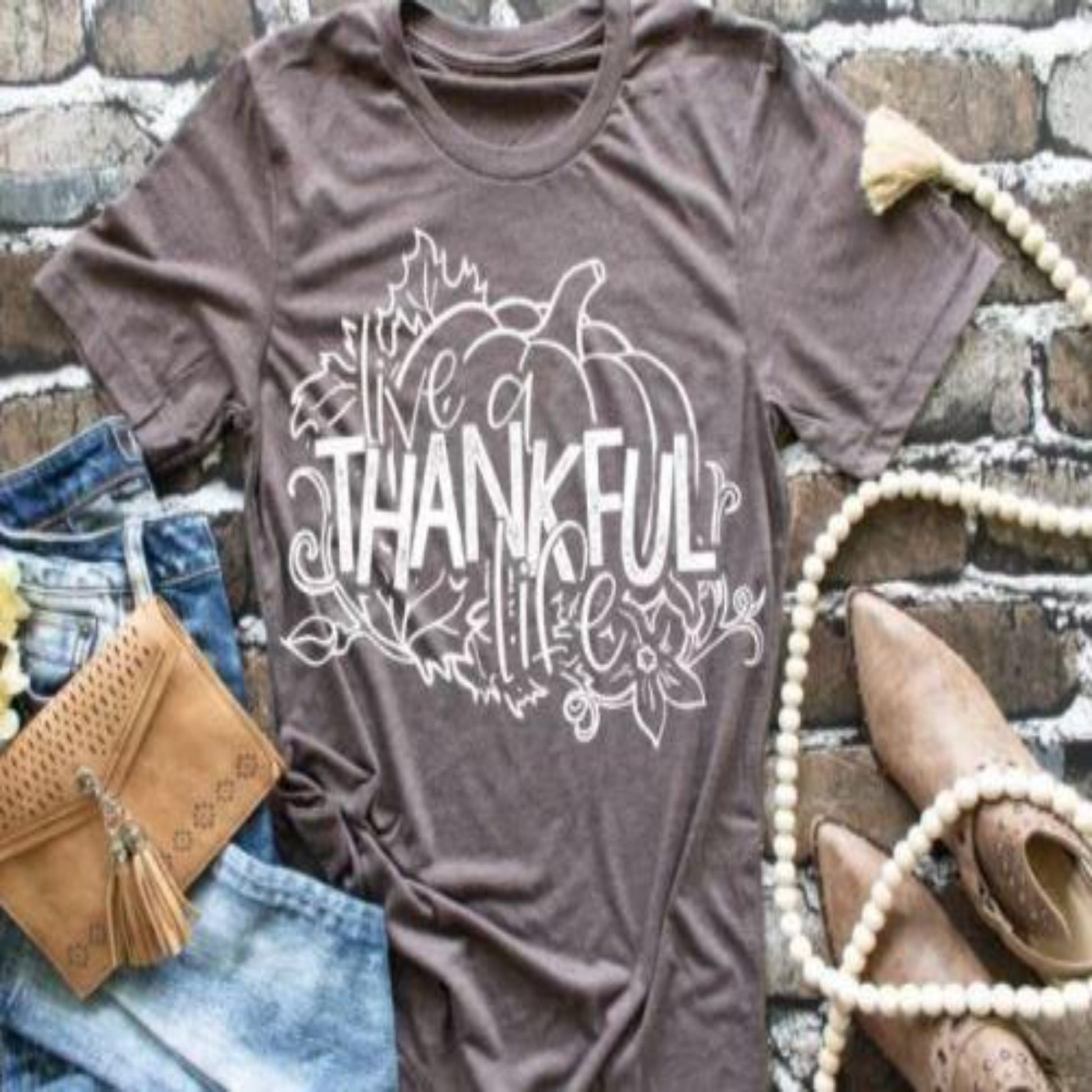 live_thankful_life specialty tee comfortable shirt everyday tshirt casual wear