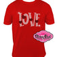 love_hearts unisex tshirt rhinestones sparkle bling