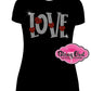 love_hearts fitted womens shirt rhinestones sparkle bling