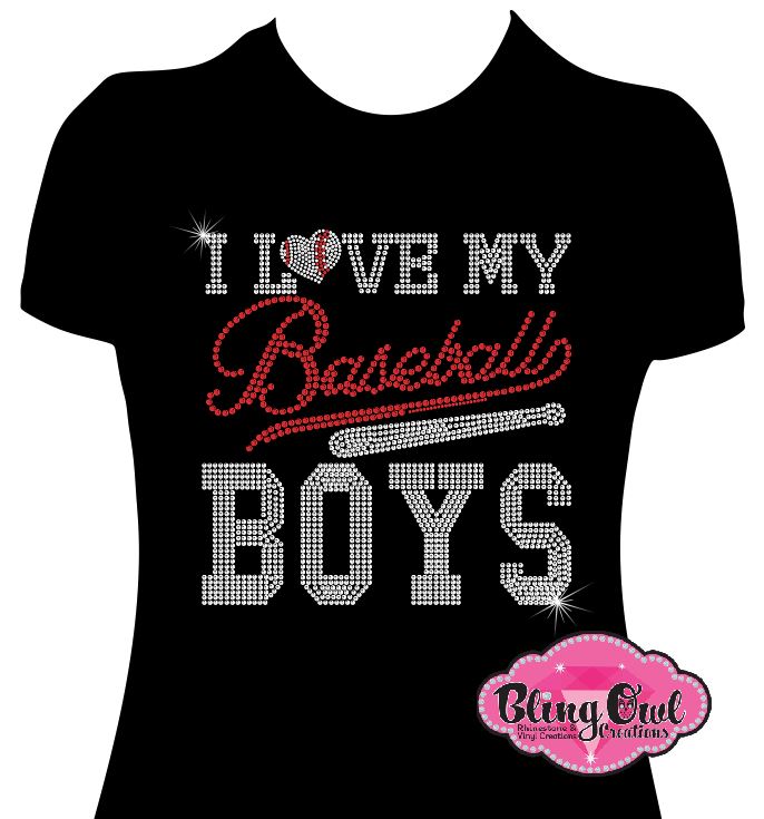 love_baseball_boys design shirt rhinestones sparkle bling