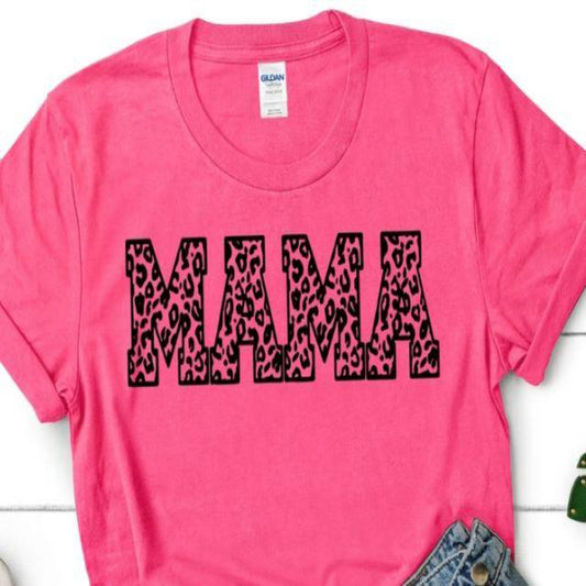 mama in leopard print specialty tee casual shirt everyday wear comfortable tshirt